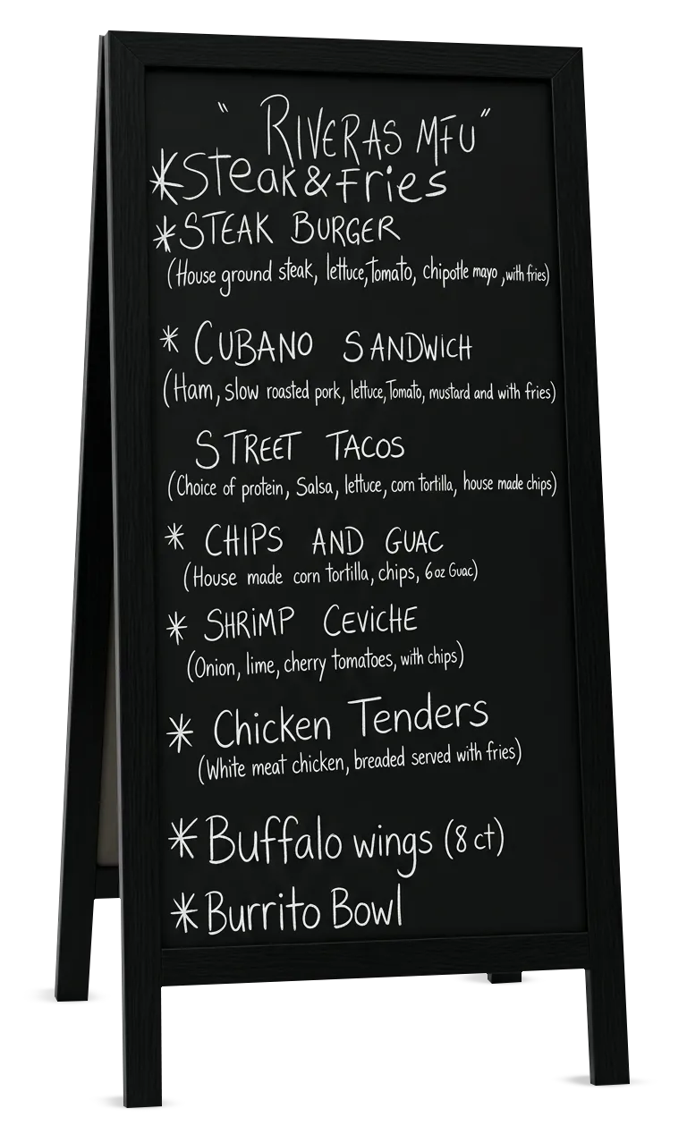 menu Riveras MFU Food Truck